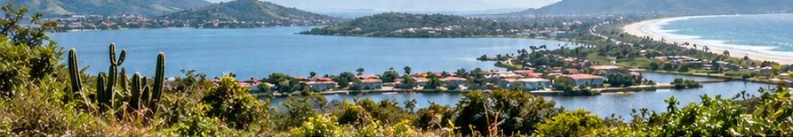 Paisagem de lagoas e montanhas de Maricá