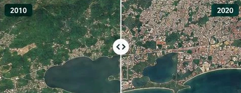 Comparação ilustrativa da paisagem